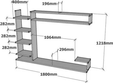 Noble TV-állvány, antracit, 180 cm