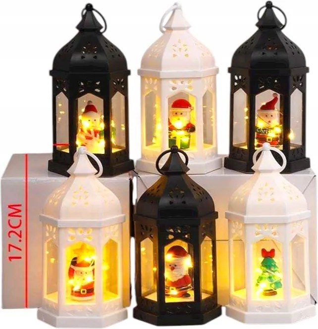 Led-es Karácsonyi Lámpa Mikulás Vagy Karácsonyfa Figurával 17 CM Dekoráció