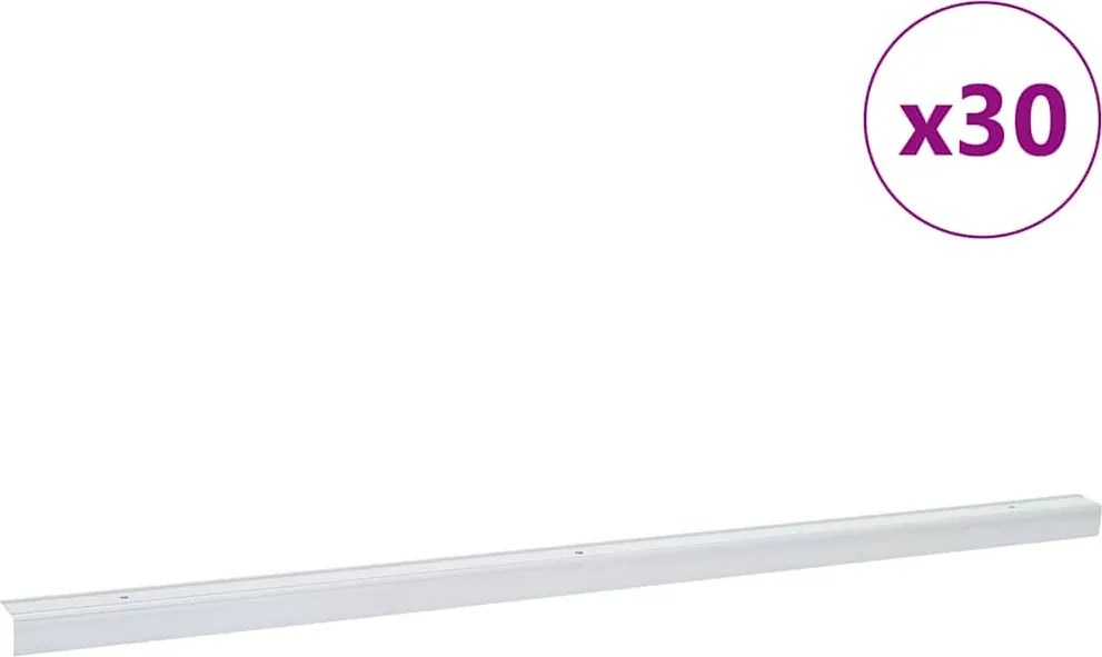 vidaXL Lépcsőélvédők 30 pcs Ezüst 67 x 3 x 2 cm Alumínium