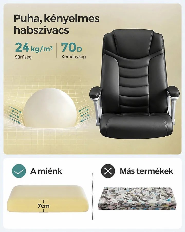 Ergonomikus irodai szék, állítható magasságú forgószék