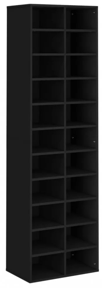 fekete szerelt fa cipősszekrény 54 x 34 x 183 cm