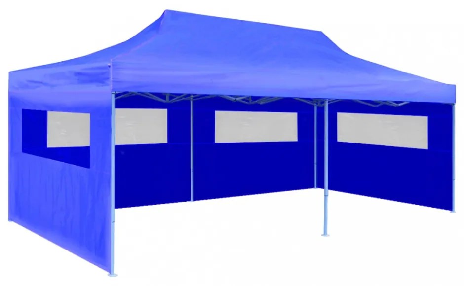 kék összecsukható pavilon 3 x 6 m