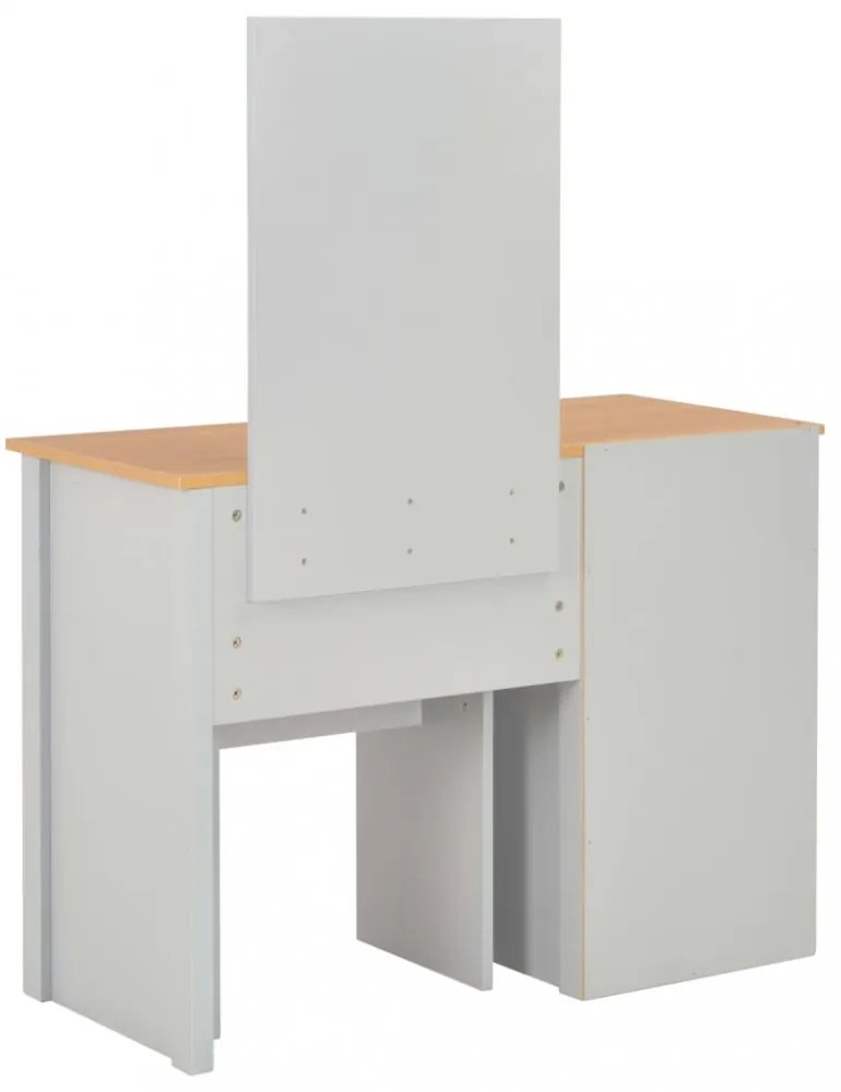 szürke öltözőasztal tükörrel és ülőkével 104 x 45 x 131 cm