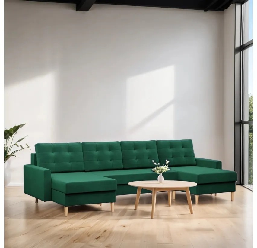 FLANK U ágyazható sarok ülőgarnitúra, 294x92x140, Kronos 09