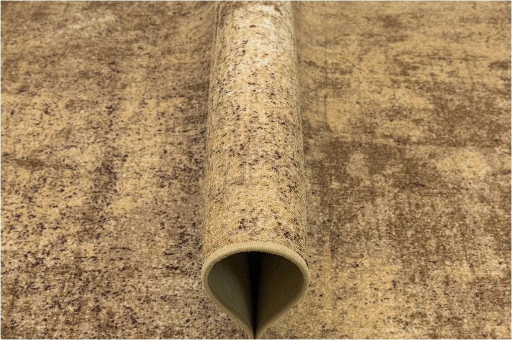 Hurkos Szőnyeg Bézs Barna, Filcre Dörzsölt Marl New 150x300 cm