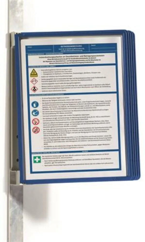 Bemutatótábla tartó, fali, mágneses, 5 db bemutatótáblával, DURABLE VARIO® 5 MAGNET, sötétkék (DB591407)