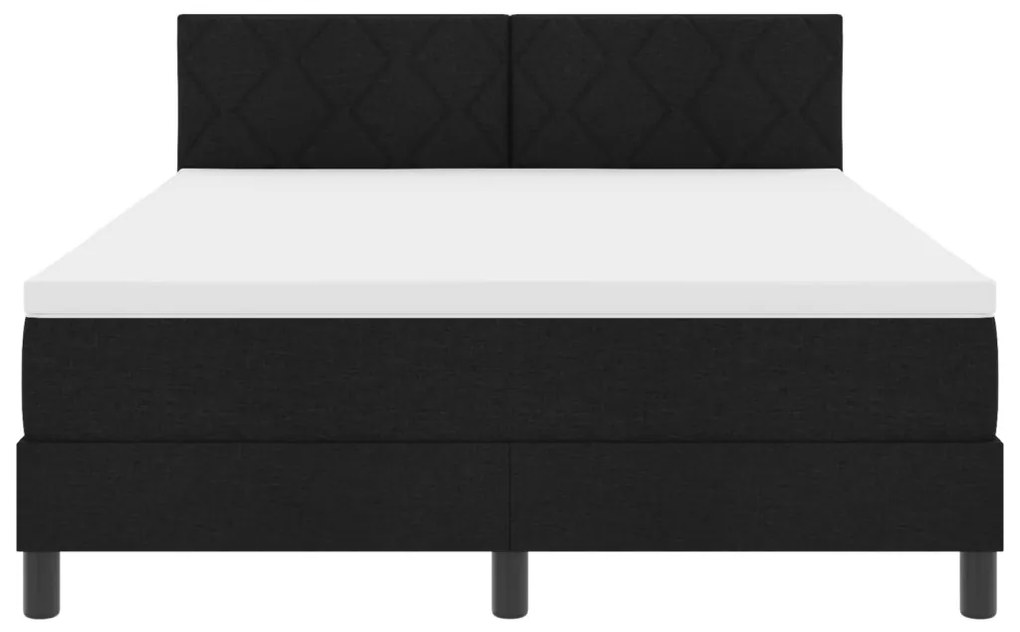 Boxspring Ágy Matraccal Fekete 140x190 cm Szövet