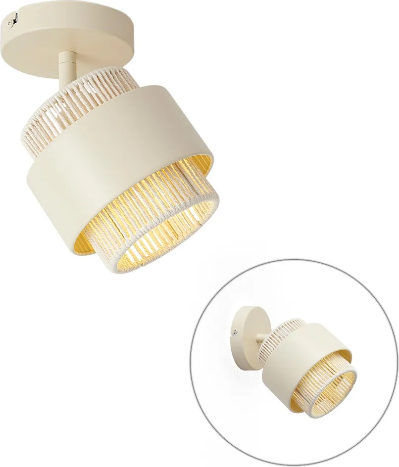 Modern spotlámpa bézs színben, arany színnel, forgatható és dönthető - Kora