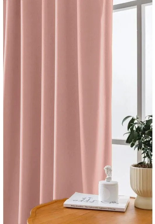 Sötétítő függöny VELVET 140x250 cm, rózsaszín Felfüggesztés: Hullámos sínszalag