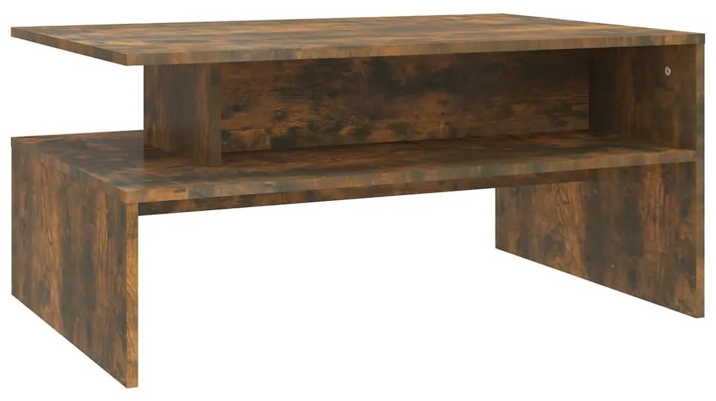Füstös tölgy színű szerelt fa dohányzóasztal 90 x 60 x 42,5 cm