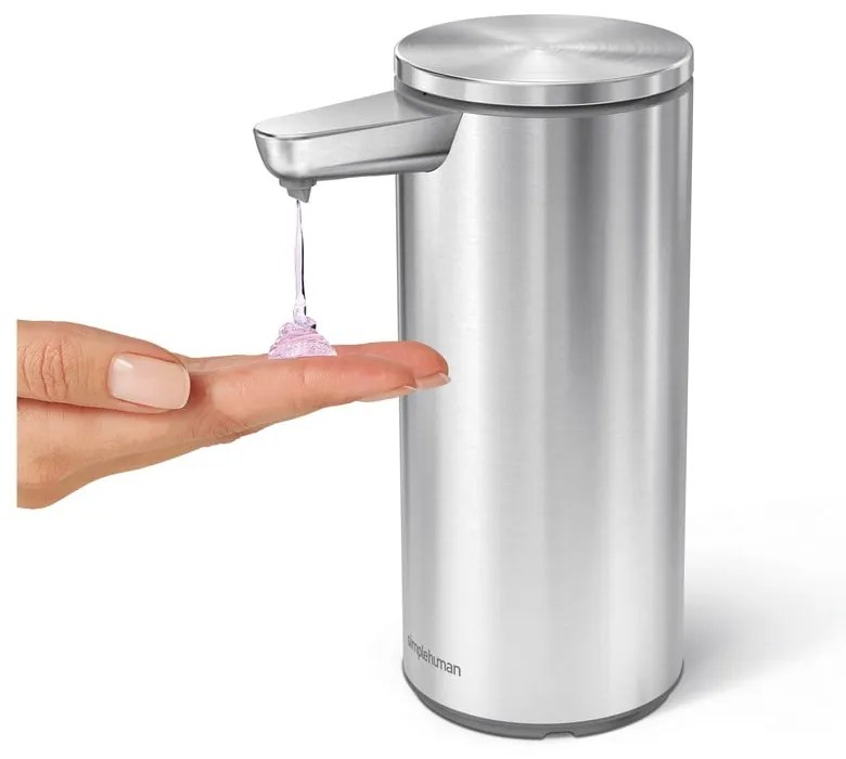 Matt ezüstszínű automata acél szappanadagoló 266 ml – simplehuman