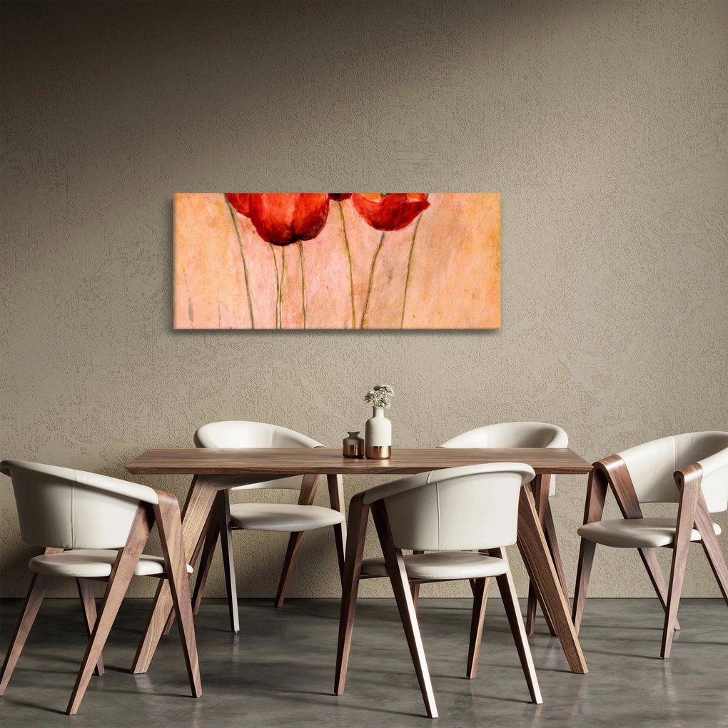 Kép - piros tulipán (120x50 cm)