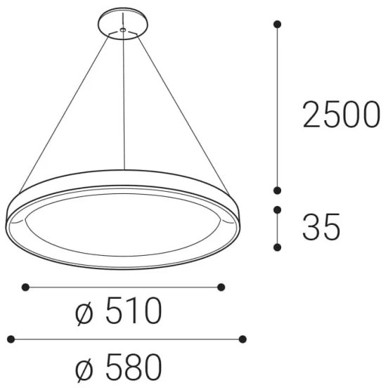 LED2 - LED Csillár zsinóron BELLA LED/48W/230V 3000K/4000K fekete