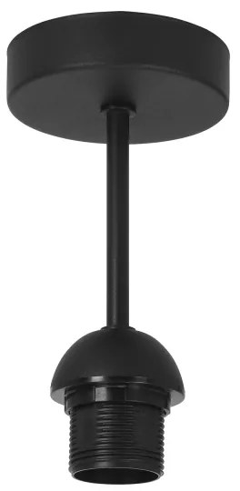 BORHO felületre szerelhető csillár 1xE27/60W/230V, átm. 40 cm, fekete/juta