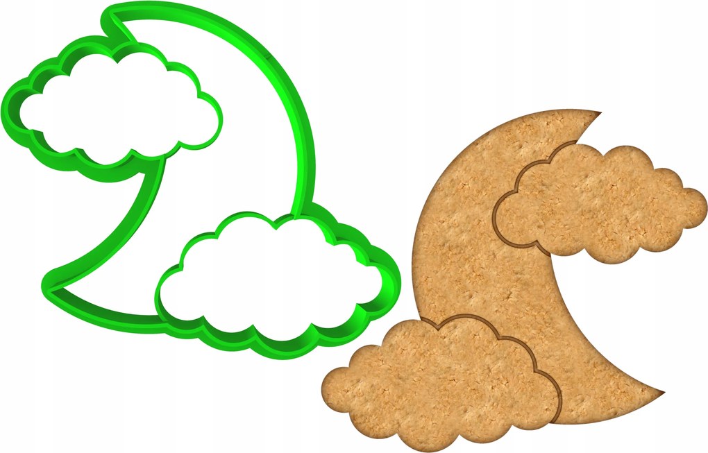 Karácsonyi Forma Mézeskalács lyukasztó Karácsony Hold 8cm