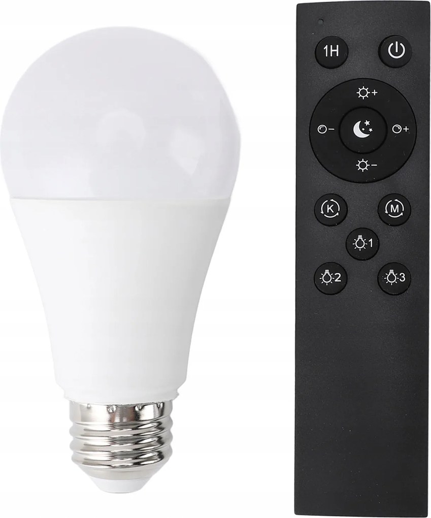 Led Izzó Fehér Vagy Meleg Fény Távirányítóval, Nagy Menet E26 800LM