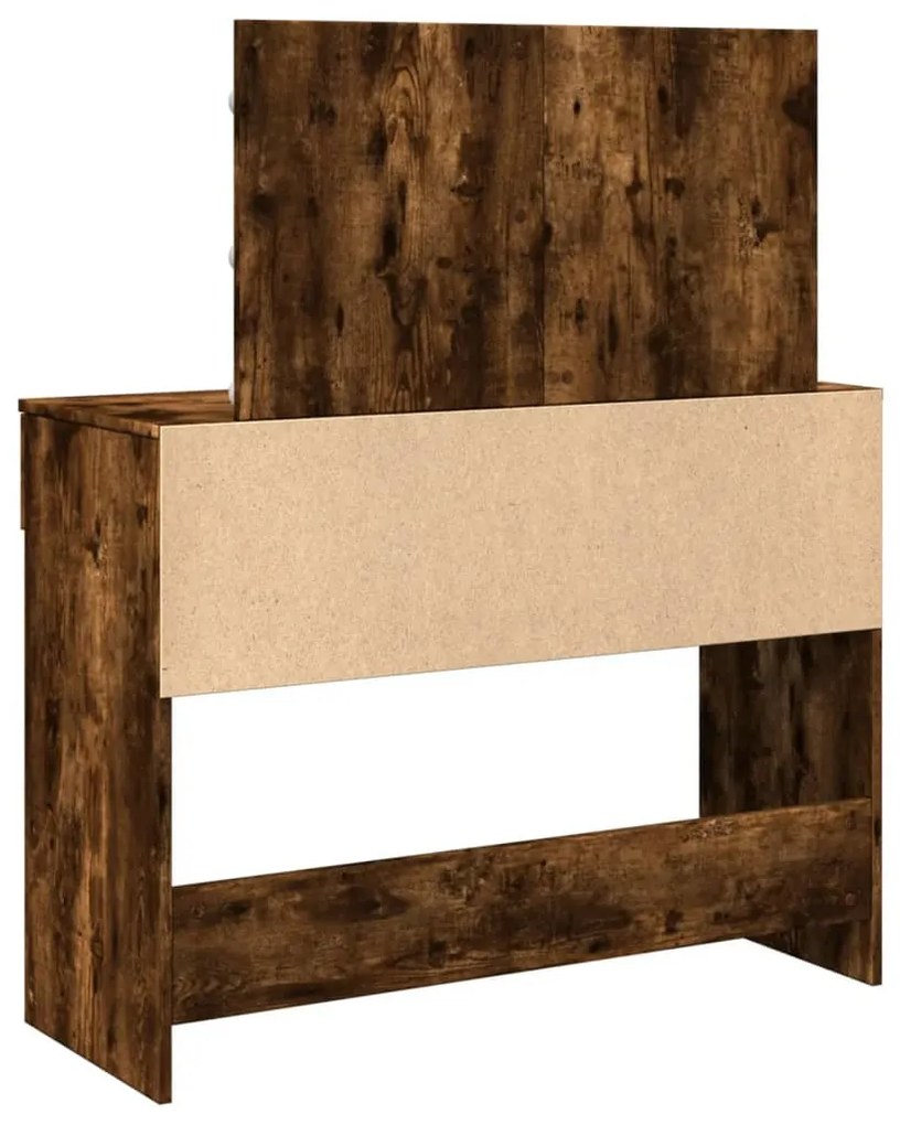 füstös tölgy színű fésülködőasztal LED-del 100 x 40 x 120 cm
