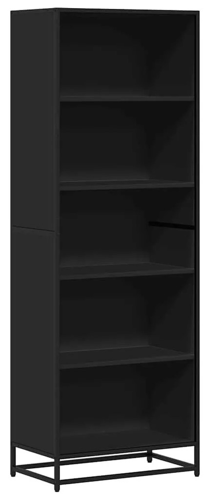 fekete szerelt fa könyvszekrény 60 x 35 x 170,5 cm