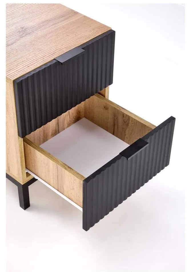 Maisie éjjeliszekrény, craft tölgy / fekete