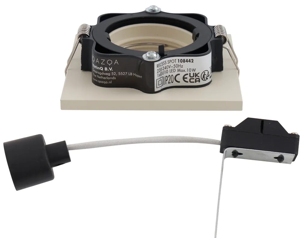 6 darabos modern, bézs színű, süllyesztett spotlámpa készlet GU10 50mm-es, forgatható és dönthető - Qure