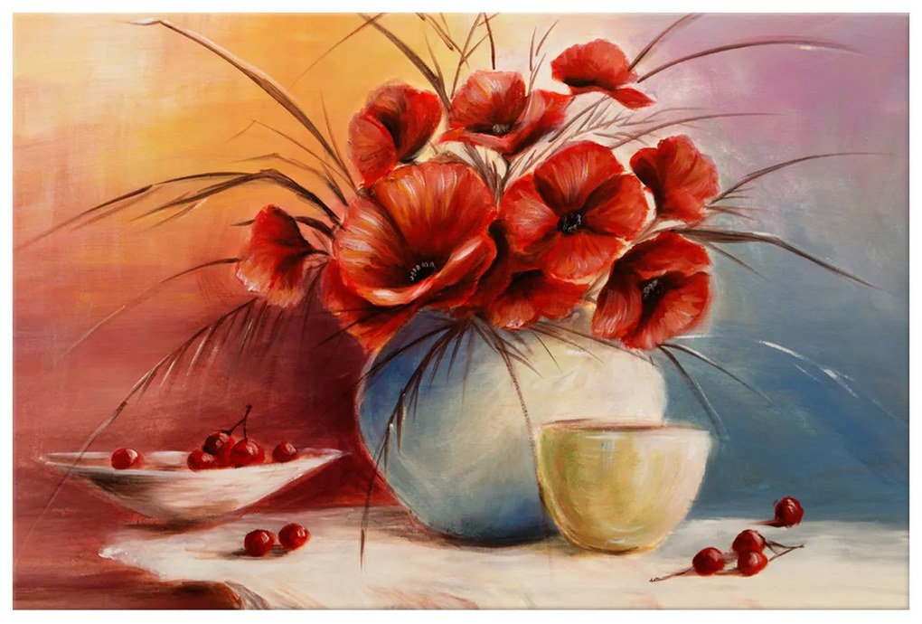 Gario Vászonkép Pipacs kompozíció Méret: 100 x 40 cm