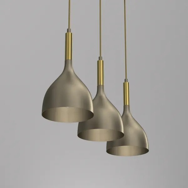 Csillár zsinóron NOAK 3xE27/15W/230V réz/arany