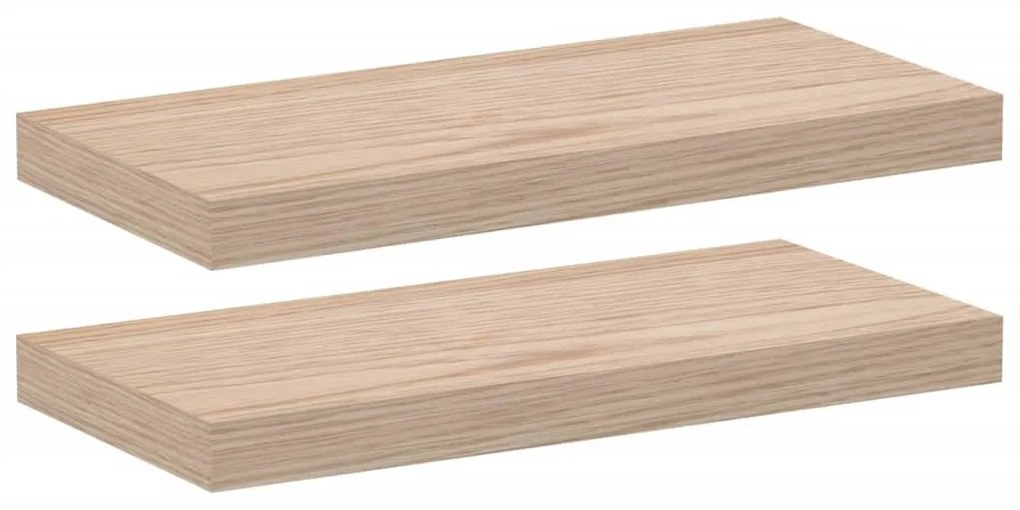 2 db szerelt fa függőpolc 50 x 23,5 x 4 cm