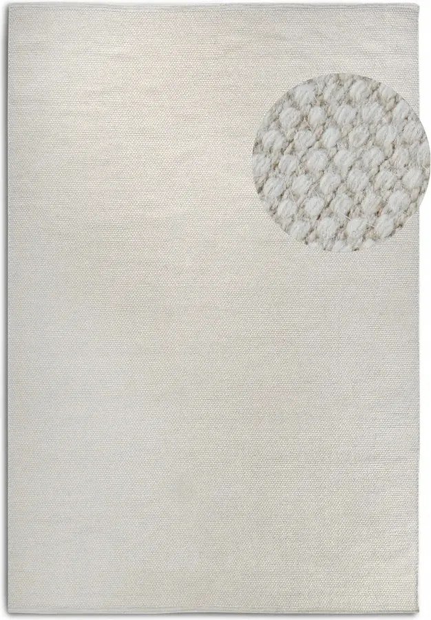 Gyapjú szőnyeg nappaliba 160x230cm, kézzel szőtt krémszínű