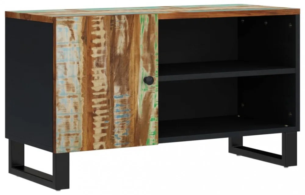 tömör újrahasznosított és szerelt fa TV-szekrény 80x33x46 cm