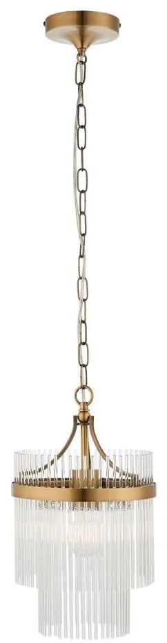 Endon 112572 - Láncos csillár MARIETTA 1xE27/10W/230V sárgaréz/átlátszó
