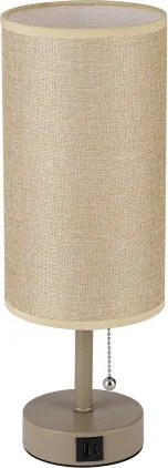 BRILAGI - Asztali lámpa USB-porttal TABLON 1xE27/25W/230V bézs