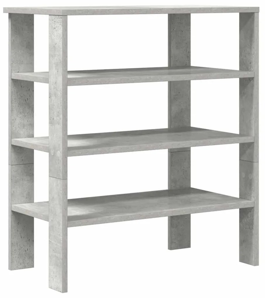 betonszürke szerelt fa cipőtartó 61x32x70 cm
