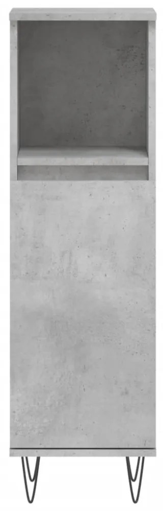 vidaXL 3 részes betonszürke szerelt fa fürdőszobai bútorszett