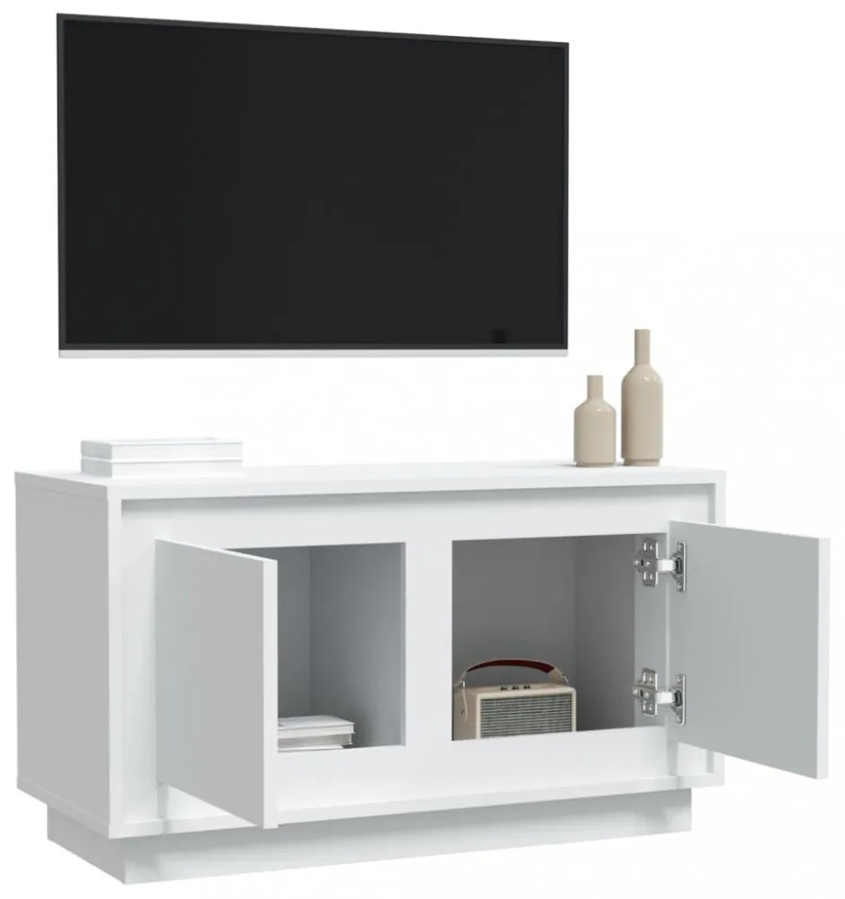 fehér szerelt fa TV-szekrény 80x35x45 cm
