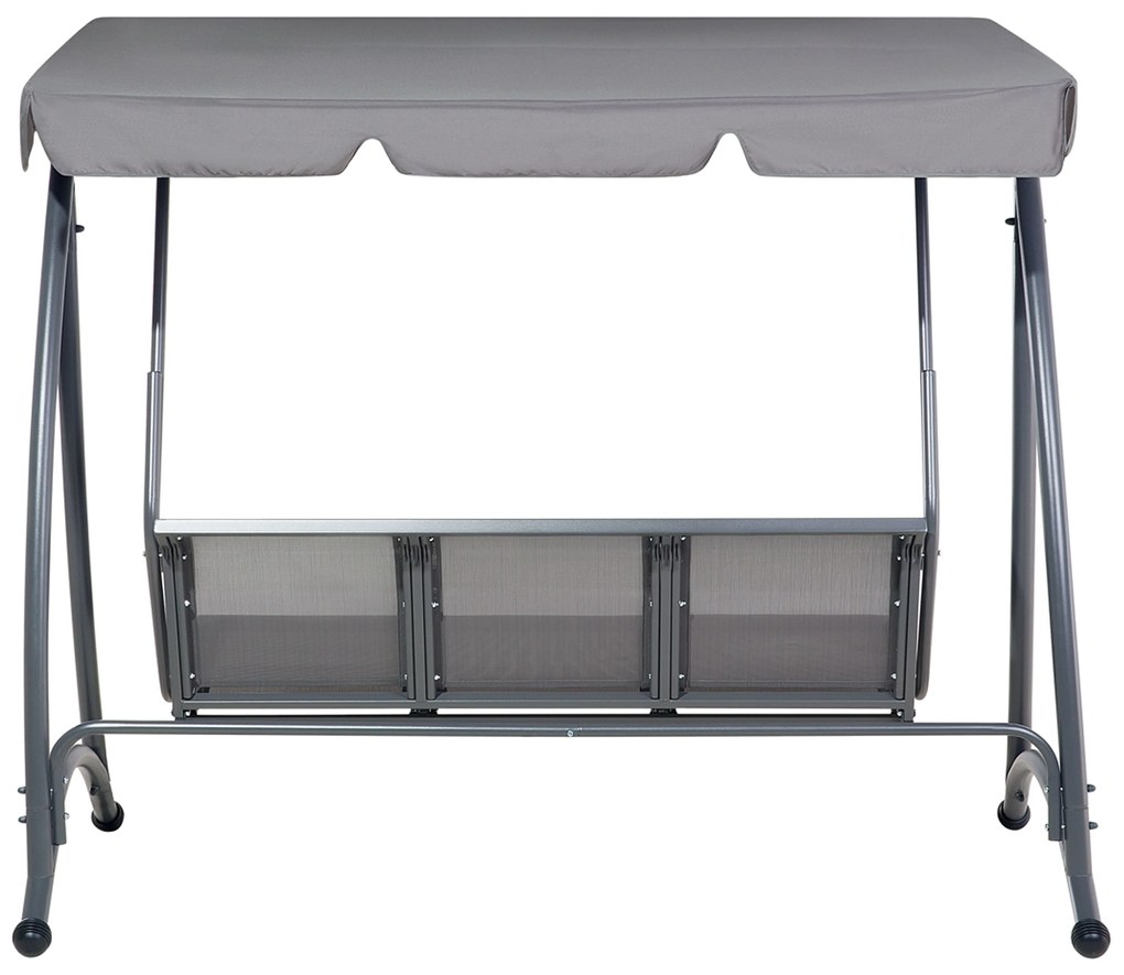 Szürke hintaágy - szövet és fém - BOGART Beliani