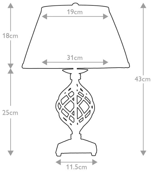 Elstead BELFRY-TL - Asztali lámpa BELFRY 1xE27/60W/230V