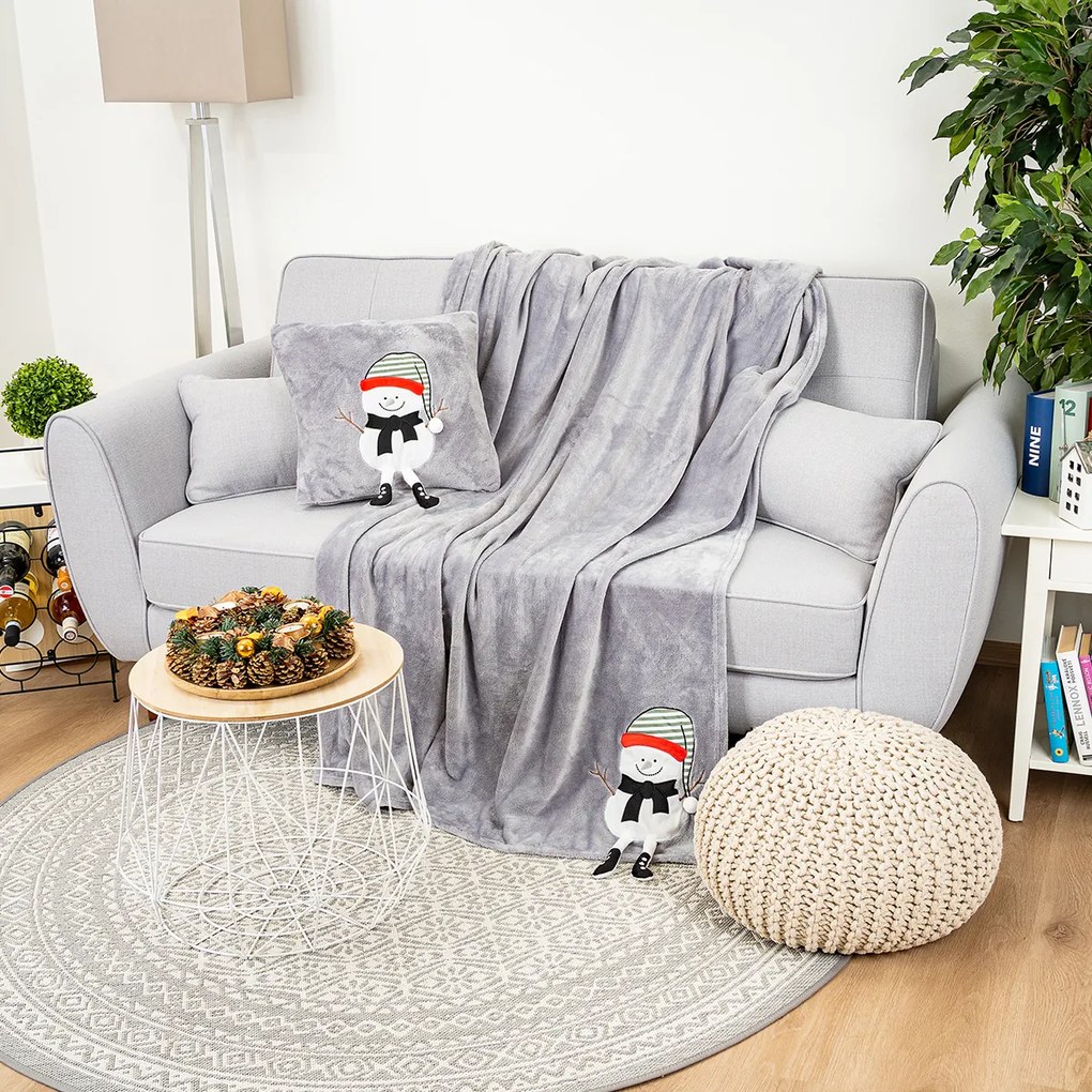 4Home Frosty Snowman karácsonyi takaró, 150 x 200 cm