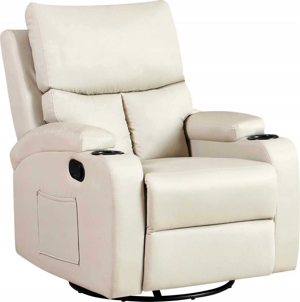 Pihenőszék Forgatható Eco Bőr Krém Modern Lábak Festett Acél