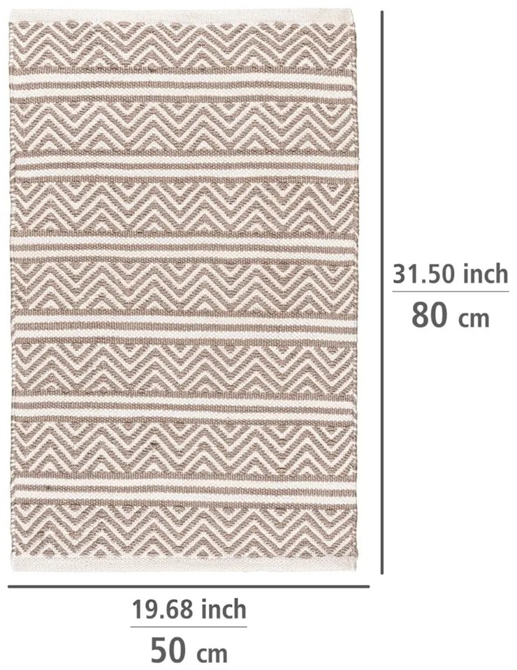 Bézs textil fürdőszobai kilépő 50x80 cm Shaki – Wenko