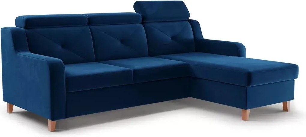 Laksaro sarokkanapé ágyfunkcióval jobb oldali - kék Trinity 31 bársony