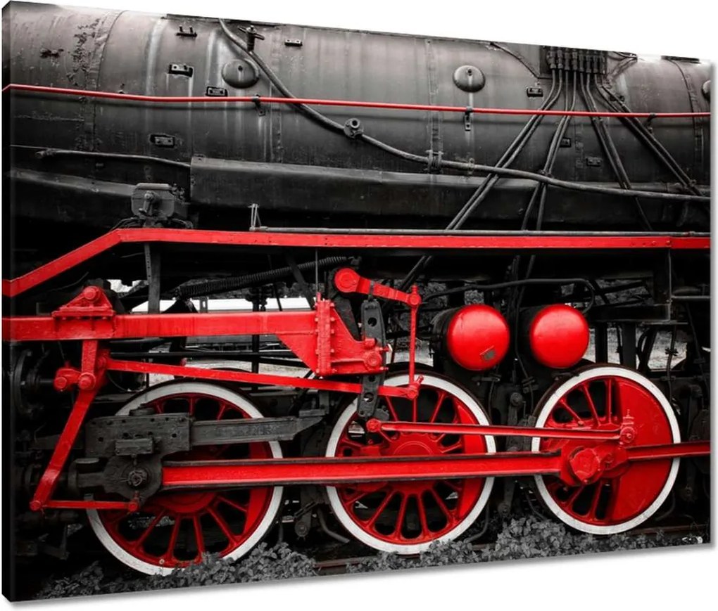 Vászonkép 80x60 Piros meghajtó kerekek