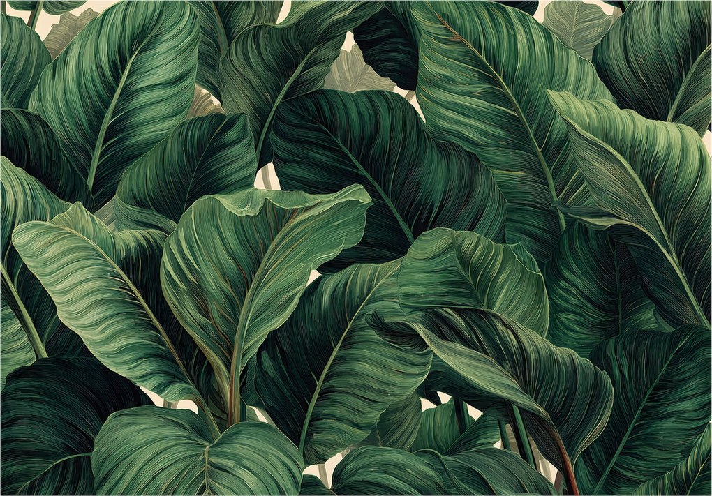 Fotótapéta Dzsungel Levelek Zöld Hálószoba Nappali Tapéta Flizelina 250x175