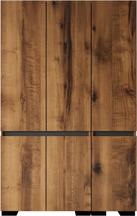 Floransa gardróbszekrény, dió-antracit, 135 cm