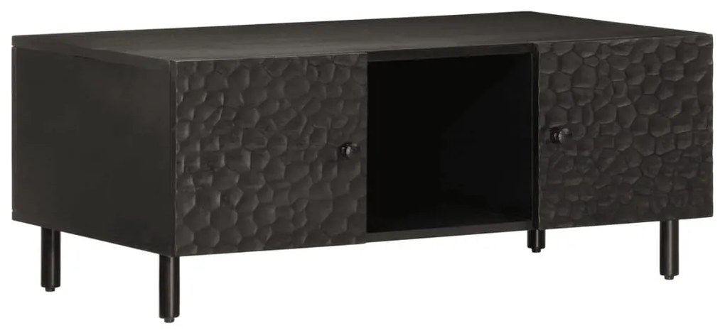 Fekete tömör mangófa dohányzóasztal 100 x 54 x 40 cm
