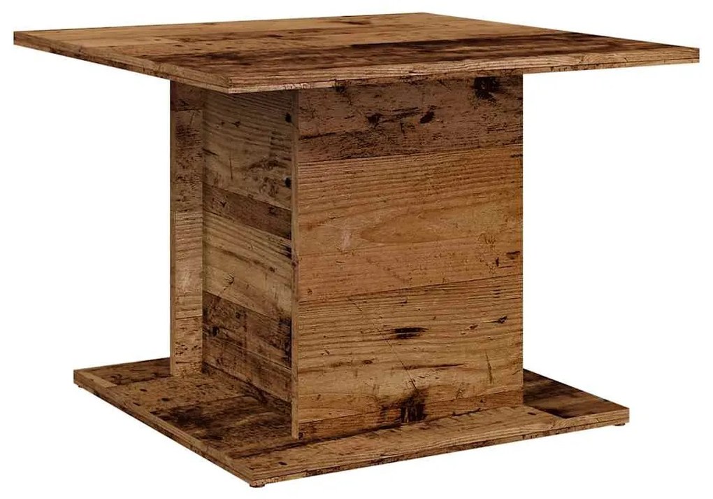 antik fa színű szerelt fa dohányzóasztal 55,5 x 55,5 x 40 cm