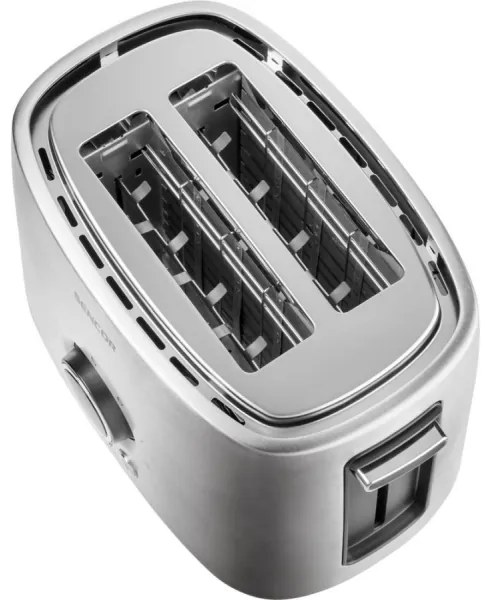 Sencor - Kenyérpirító két nyílással és melegítőráccsal 1000W/230V ezüst