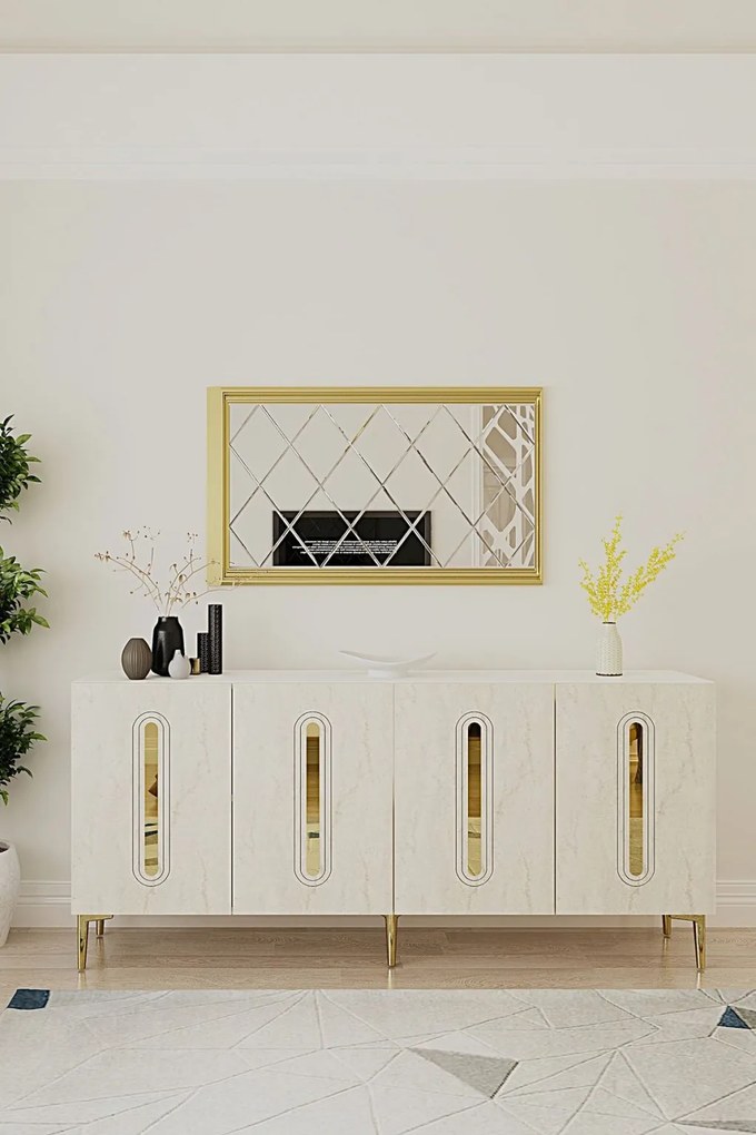 Rany 180 - White, Travertine, Gold