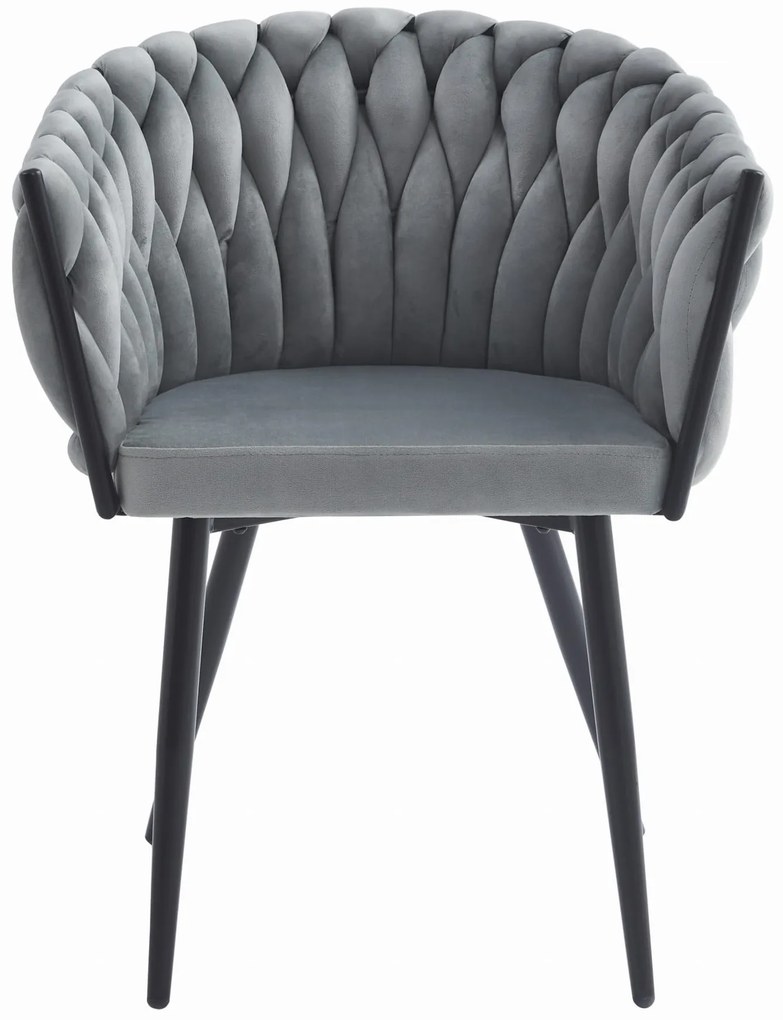 Világosszürke ORION VELVET étkezőfotel fekete lábakkal