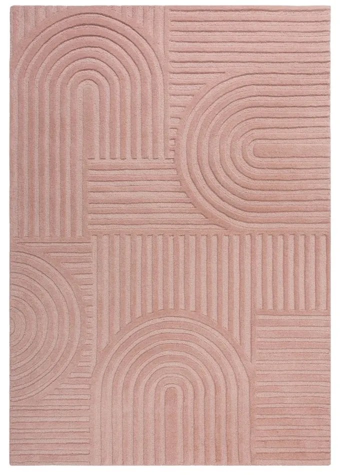 Zen Garden rózsaszín gyapjú szőnyeg, 160 x 230 cm - Flair Rugs