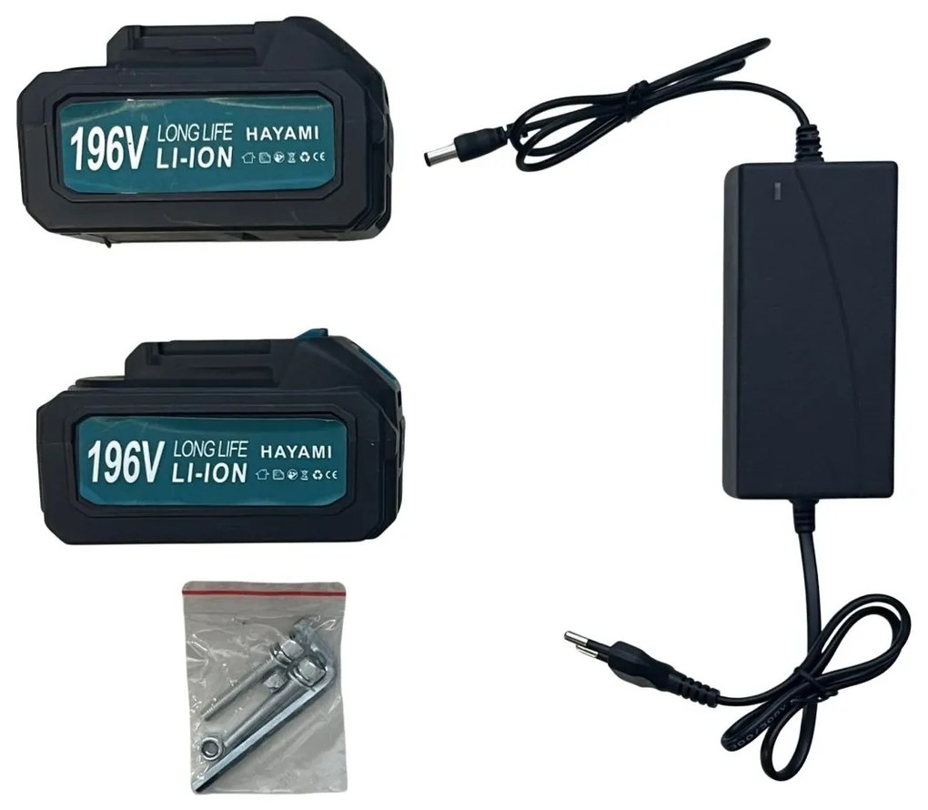 HAYAMI HA-1078 fűnyíró + 2x akkumulátor + tartozékok